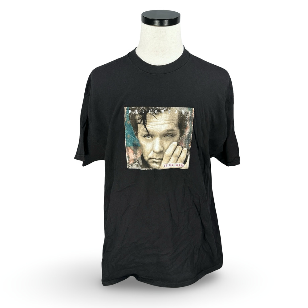 VIntage John Mellencamp Cuttin’ Heads 2001‎ Tour T-Shirt Men’s XL Black Band Tee